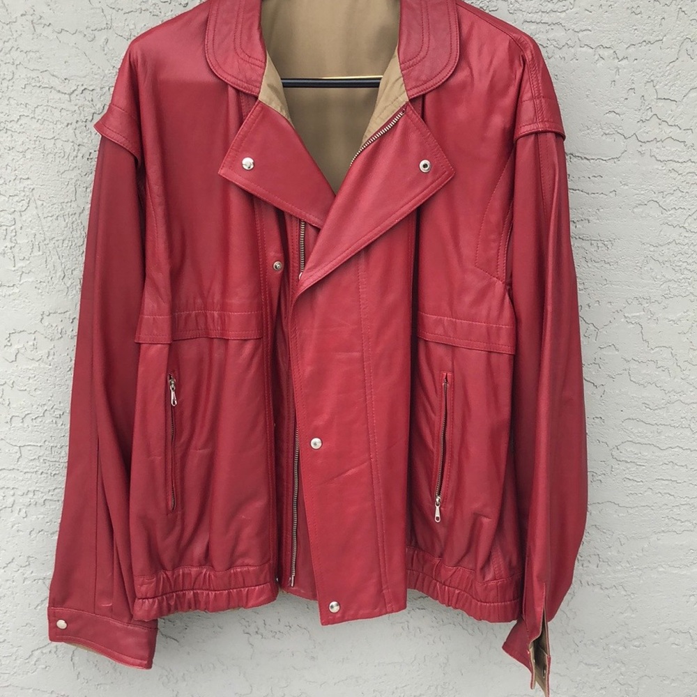 Vintage Red Italian Leather - Breco’s - 52 (US L)